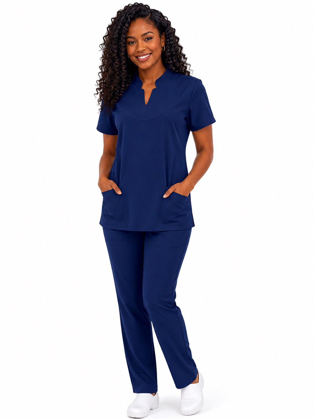 Conjunto Hospitalar Feminino Manga Tulipa com Elastico nas Costas Marsala 1