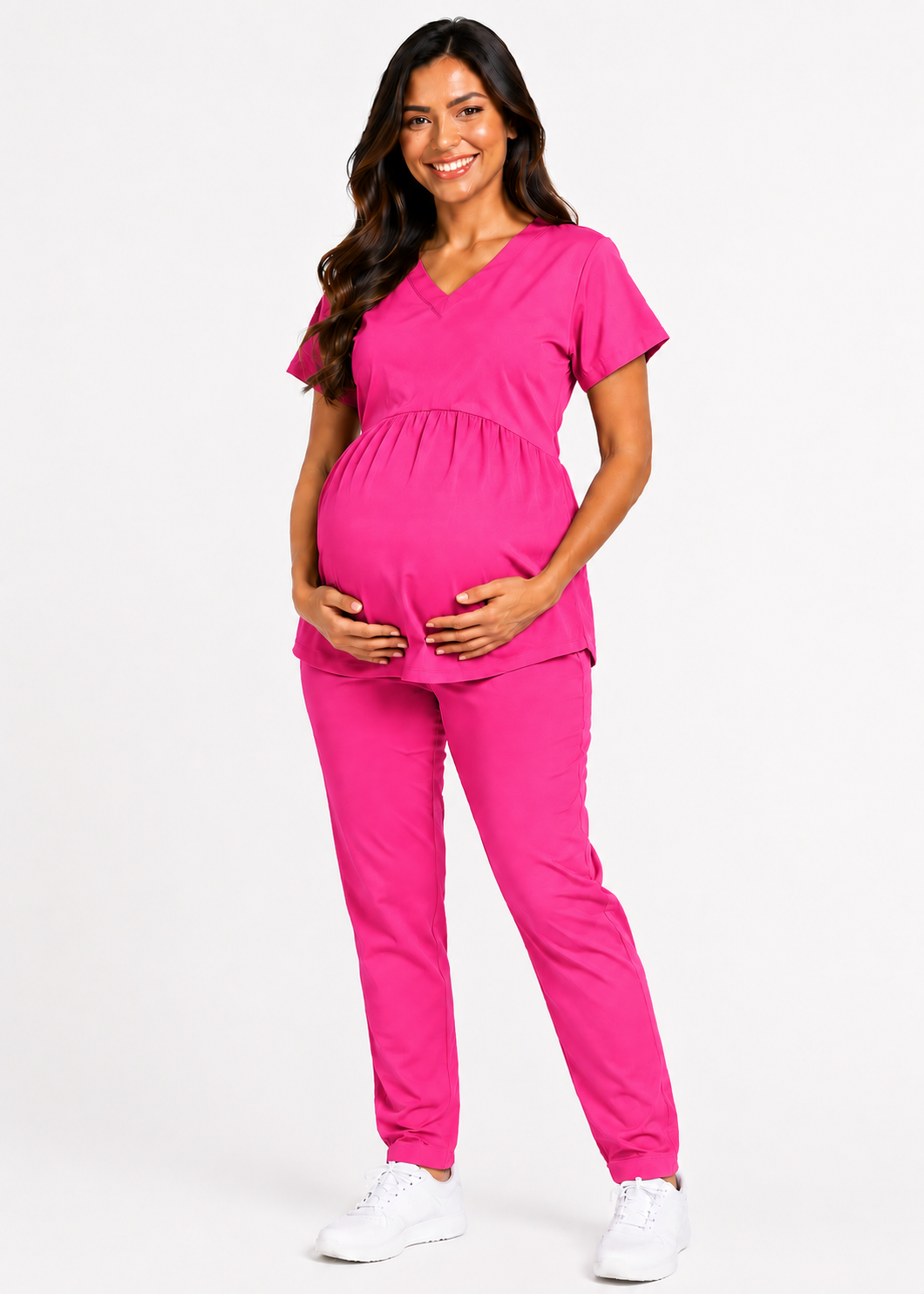 Conjunto Hospitalar Gestante Gola V com Elastico nas Costas 7 1